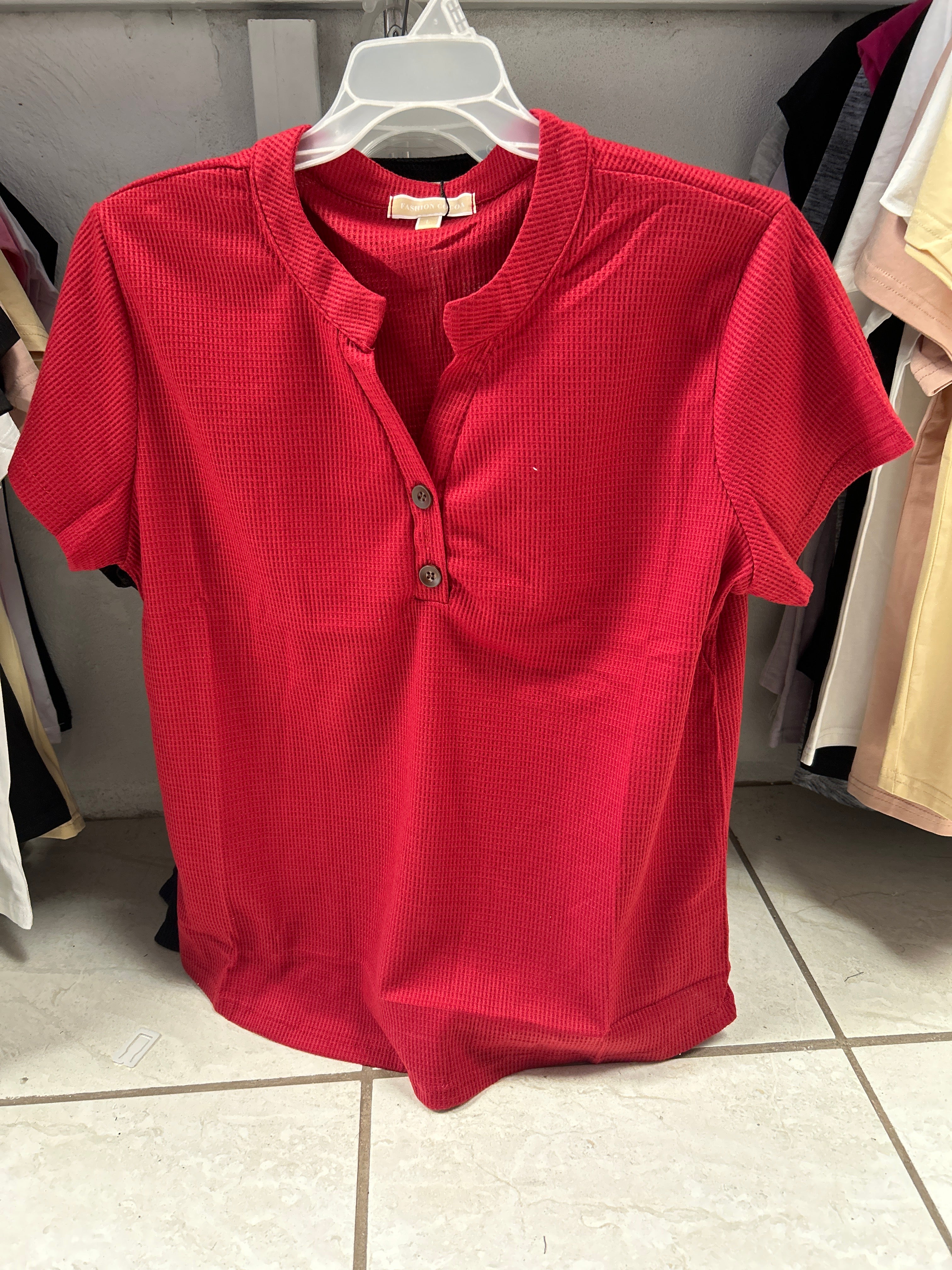 Blusa de textura con cuello mandarín