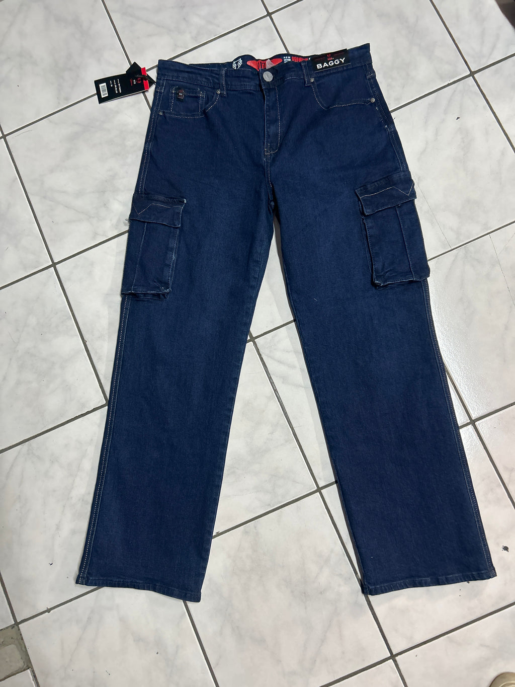 Vizio Jeans Anchos Azul Oscuro