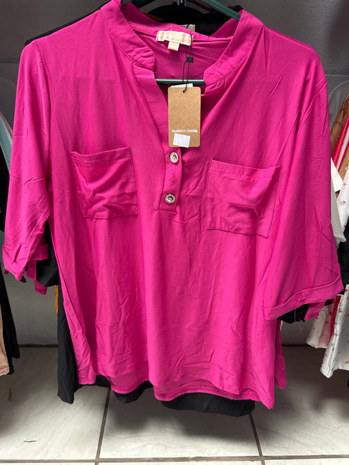 Blusa Casual Cuello Chino