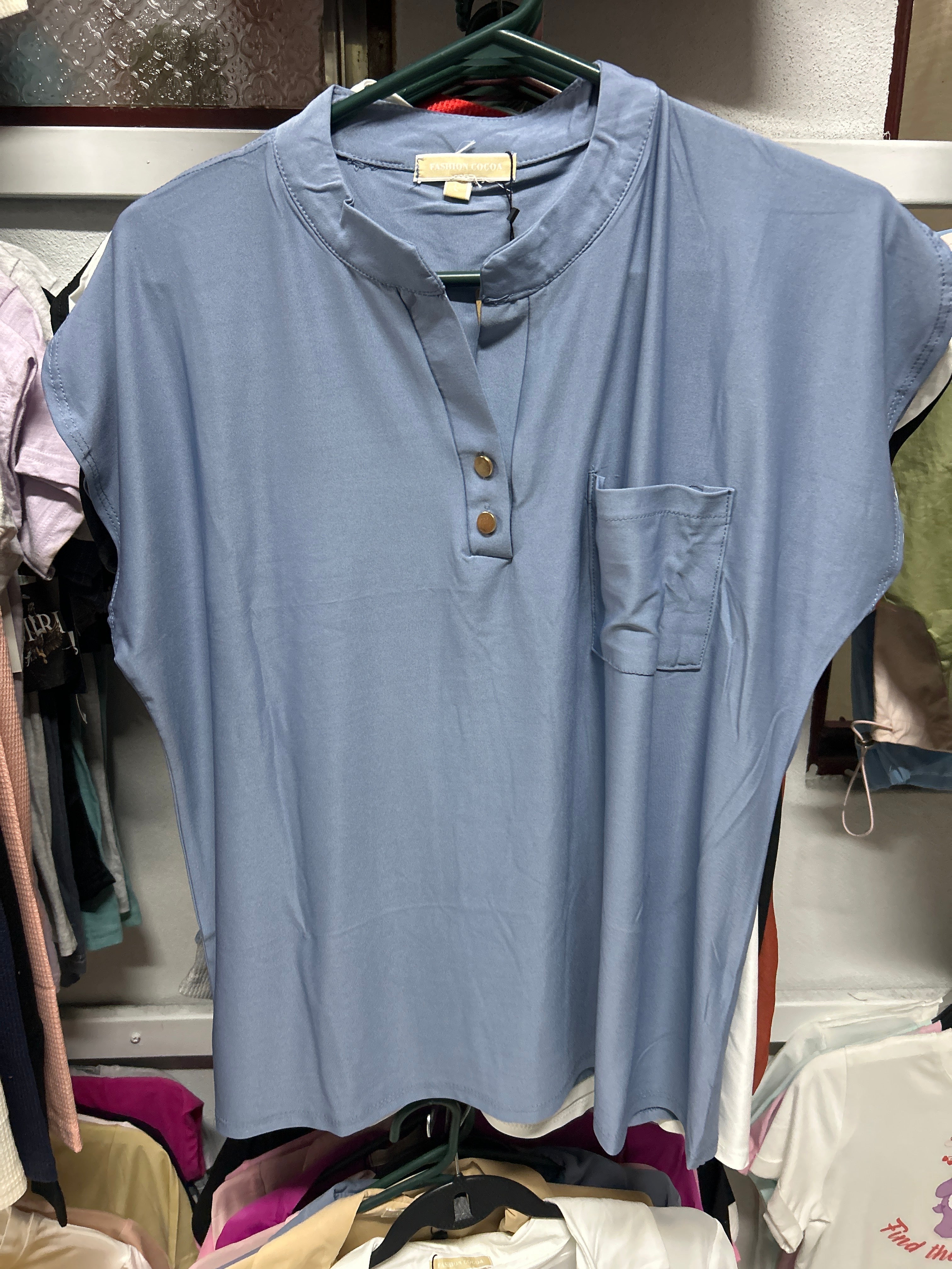 Sleeveless Stretch Mandarin Collar Blouse