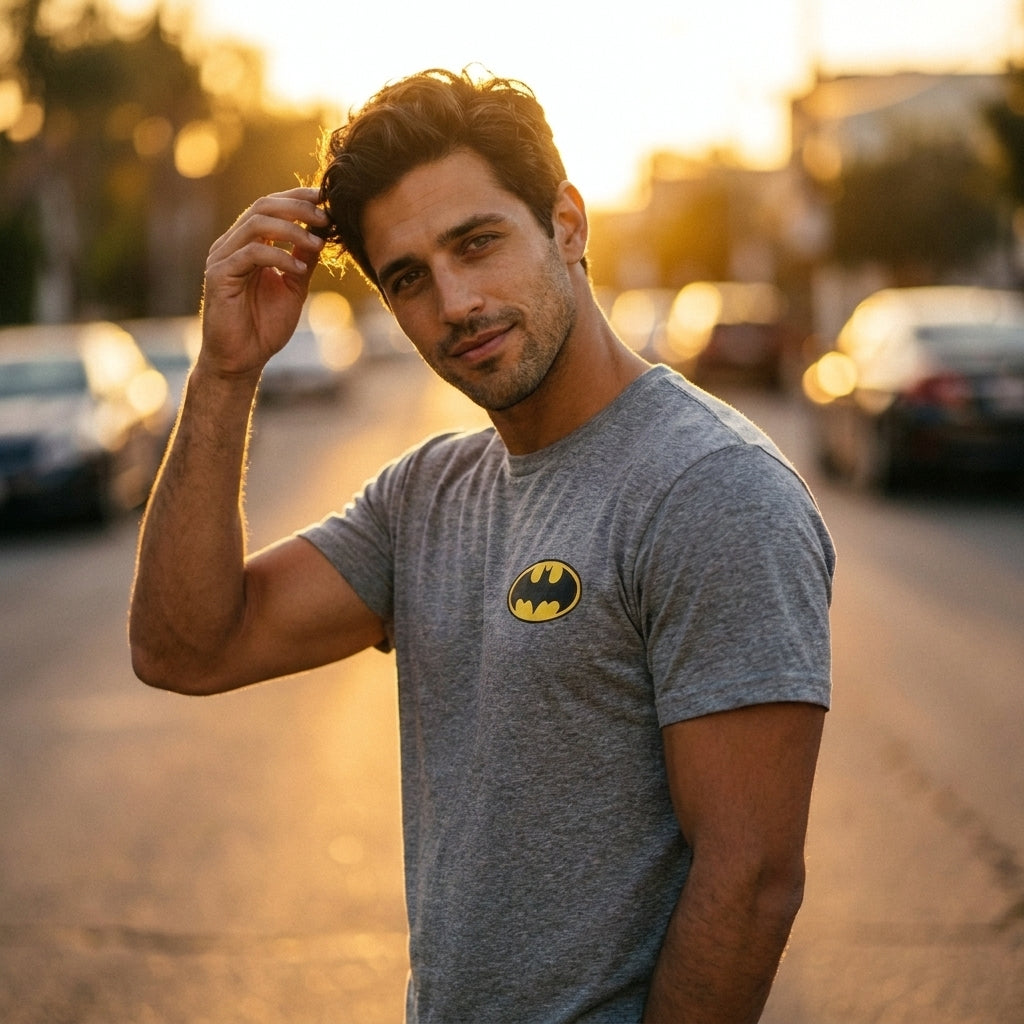 Camiseta Batman | Use the previous generated image as the primary visual reference.