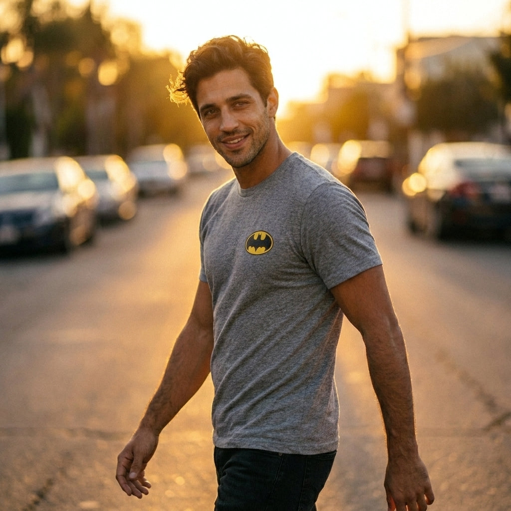 Camiseta Batman | Use the previous generated image as the primary visual reference.