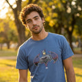 Camiseta Batman Vintage | Use the uploaded model image and uploaded clothing product images as the exact references.